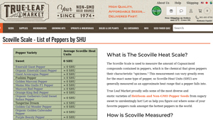 True Leaf Market - Pepper Seeds by Scoville Heat Units