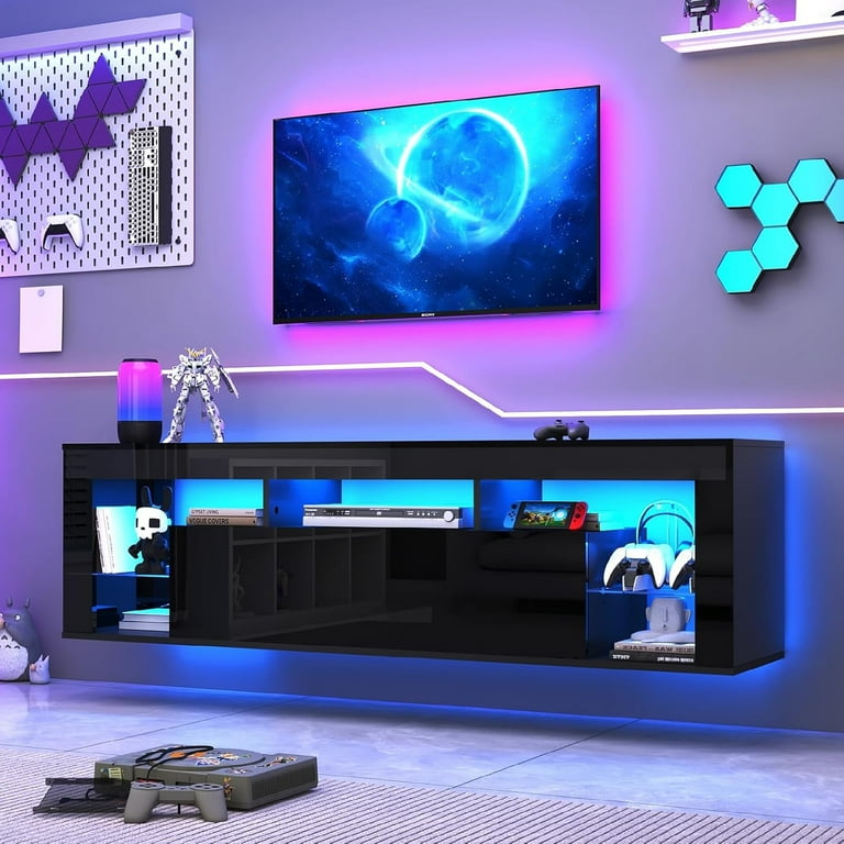 An application scenario or product detail of tv stand with led lights - Image 2