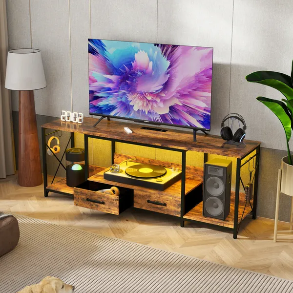 An application scenario or product detail of tv stand with led lights - Image 3