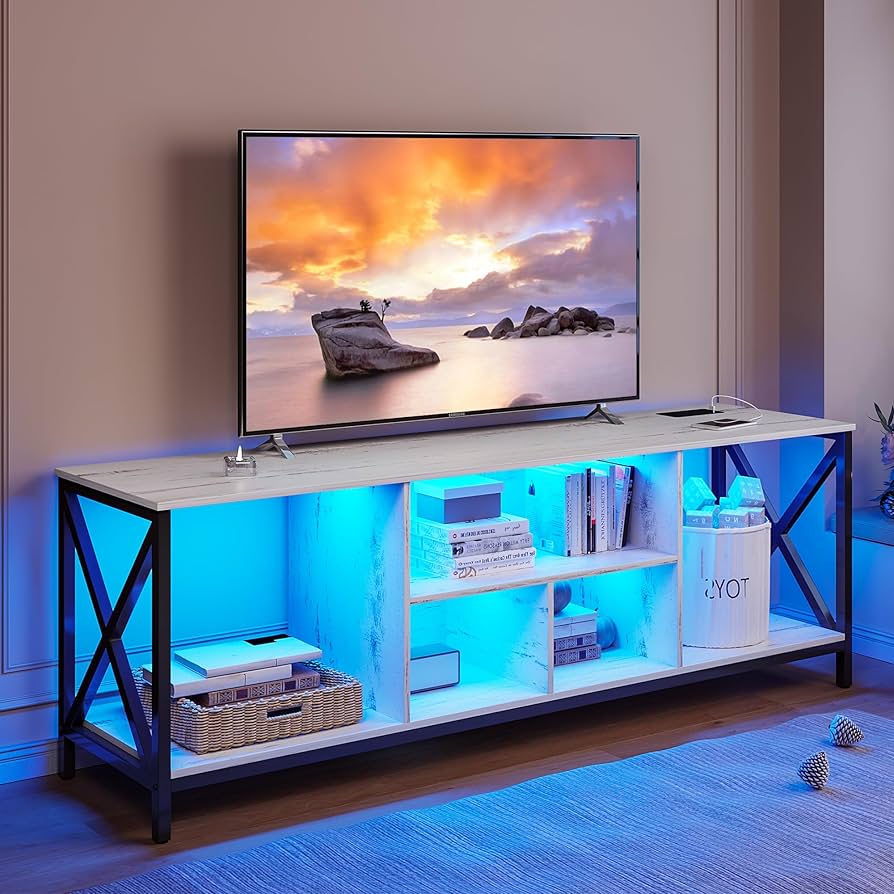 An application scenario or product detail of tv stand with led lights - Image 9