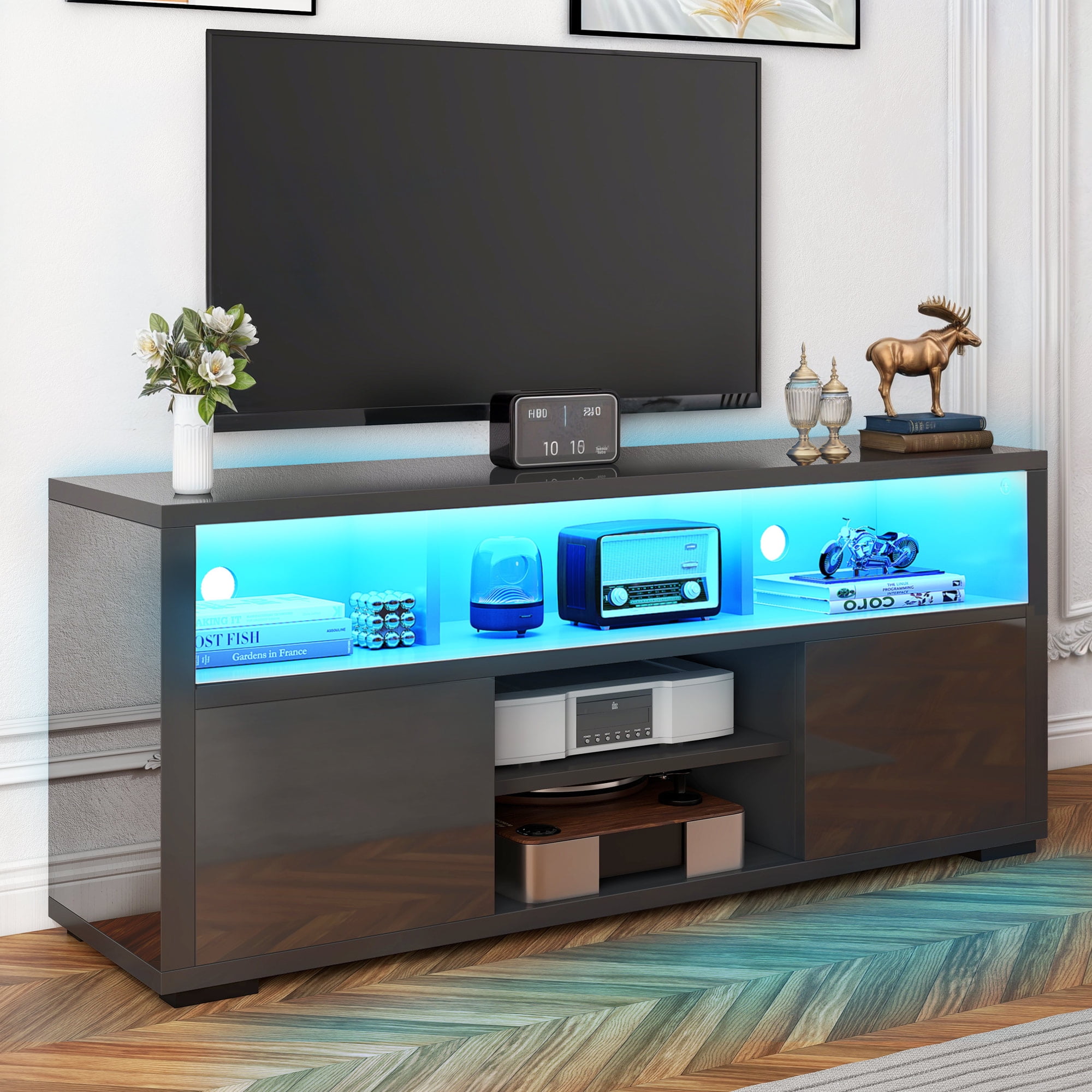 An application scenario or product detail of tv stand with led lights - Image 11