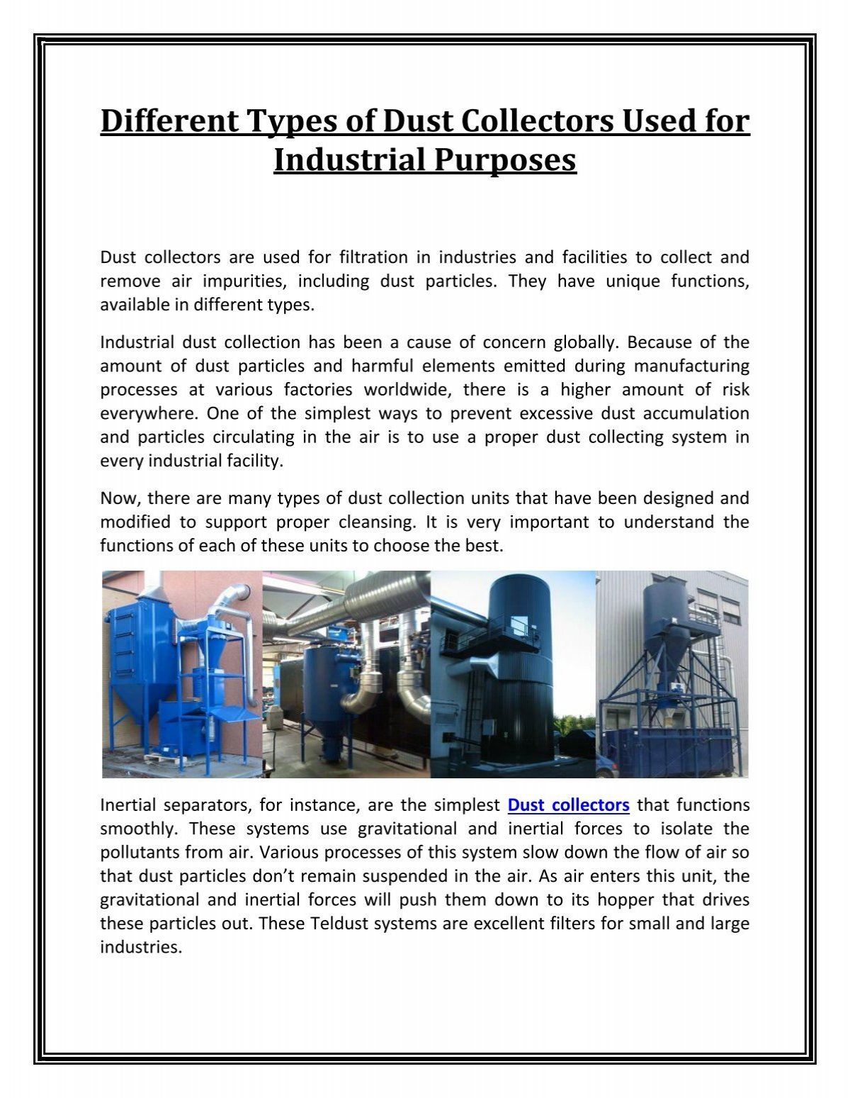 An application scenario or product detail of types of dust collectors - Image 15