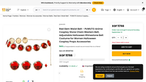 Ubuy - Red Gem Waist Belt