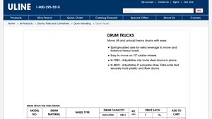 ULINE - Industrial 55 Gallon Drum Trucks