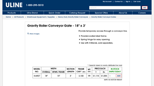 Uline - Gravity Roller Conveyor Gate