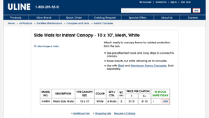 Uline - Side Walls for Instant Canopy