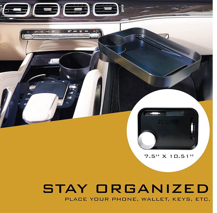 An application scenario or product detail of universal dual two cup holder tray - Image 22
