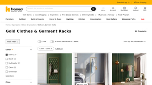 Homary - Gold Clothes & Garment Racks