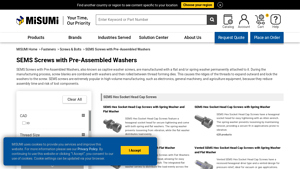 MISUMI - SEMS Screws with Pre-Assembled Washers