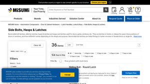 MISUMI - Side Bolts, Hasps & Latches