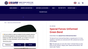 USAMM - Special Forces Unformed Green Beret