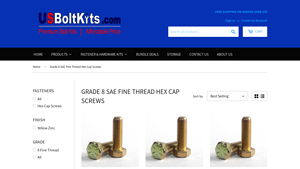 US Bolt Kits - Grade 8 Fine Thread Hex Cap Screws