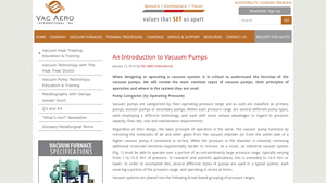 Vacaero - Vacuum Pumps Overview
