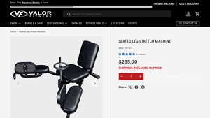 Valor Fitness - Seated Leg Stretch Machine