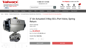 Valworx - Stainless 3-Way L-Port Ball Valve