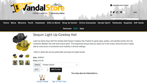 Vandal Store - Vandal Gold Sequin Cowboy Hat