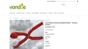 Vandue - Snow Ballz Instant Snowball Maker