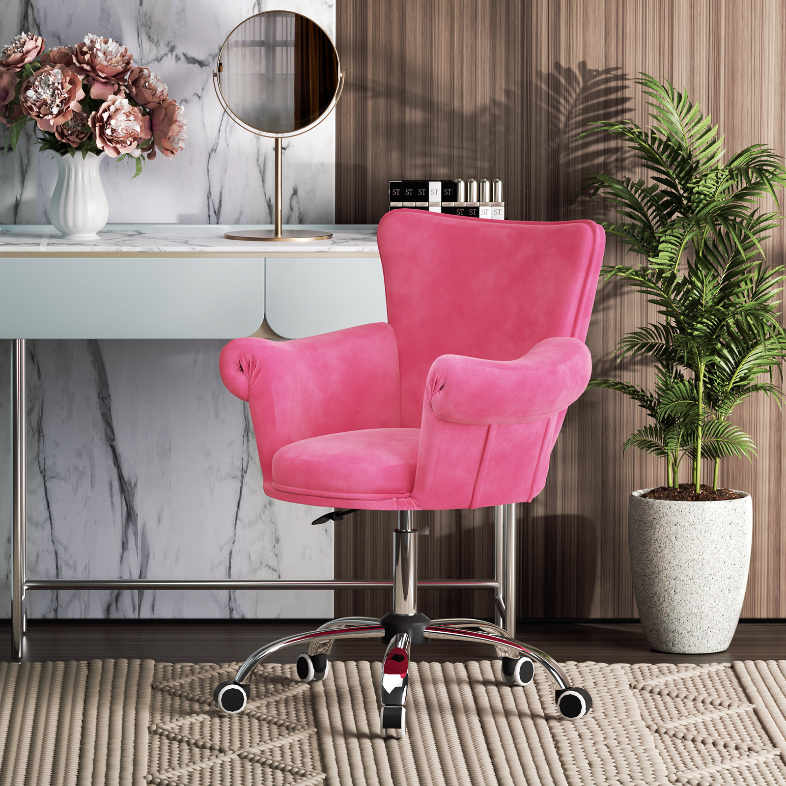 An application scenario or product detail of vanity chair with wheels - Image 9