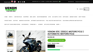 Venom Motorsports - Venom X19 200cc Motorcycle