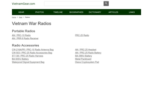 Vietnam Gear - Portable Radios & Accessories