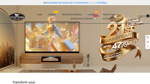 VIVIDSTORM - S PRO Plus Motorized Tension Floor Rising UST ALR Projector Screen