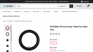 VIVI - 16 Inch Inner Tube Fat Tube Tire
