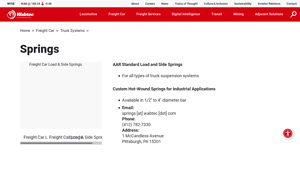 Wabtec Corp - AAR Standard Load & Custom Hot-Wound Springs