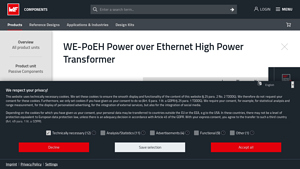 WE - WE-PoEH Power over Ethernet Transformer