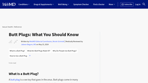 WebMD - Butt Plugs