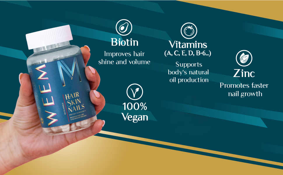 An application scenario or product detail of weem hair vitamin gummies - Image 2