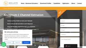 Wellste - Aluminum C Channel Extrusion