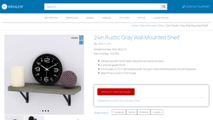 allen + roth - 24in Rustic Gray Wall Mounted Shelf