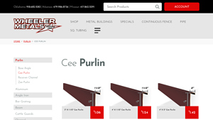 Wheeler Metals - Cee Purlin Options