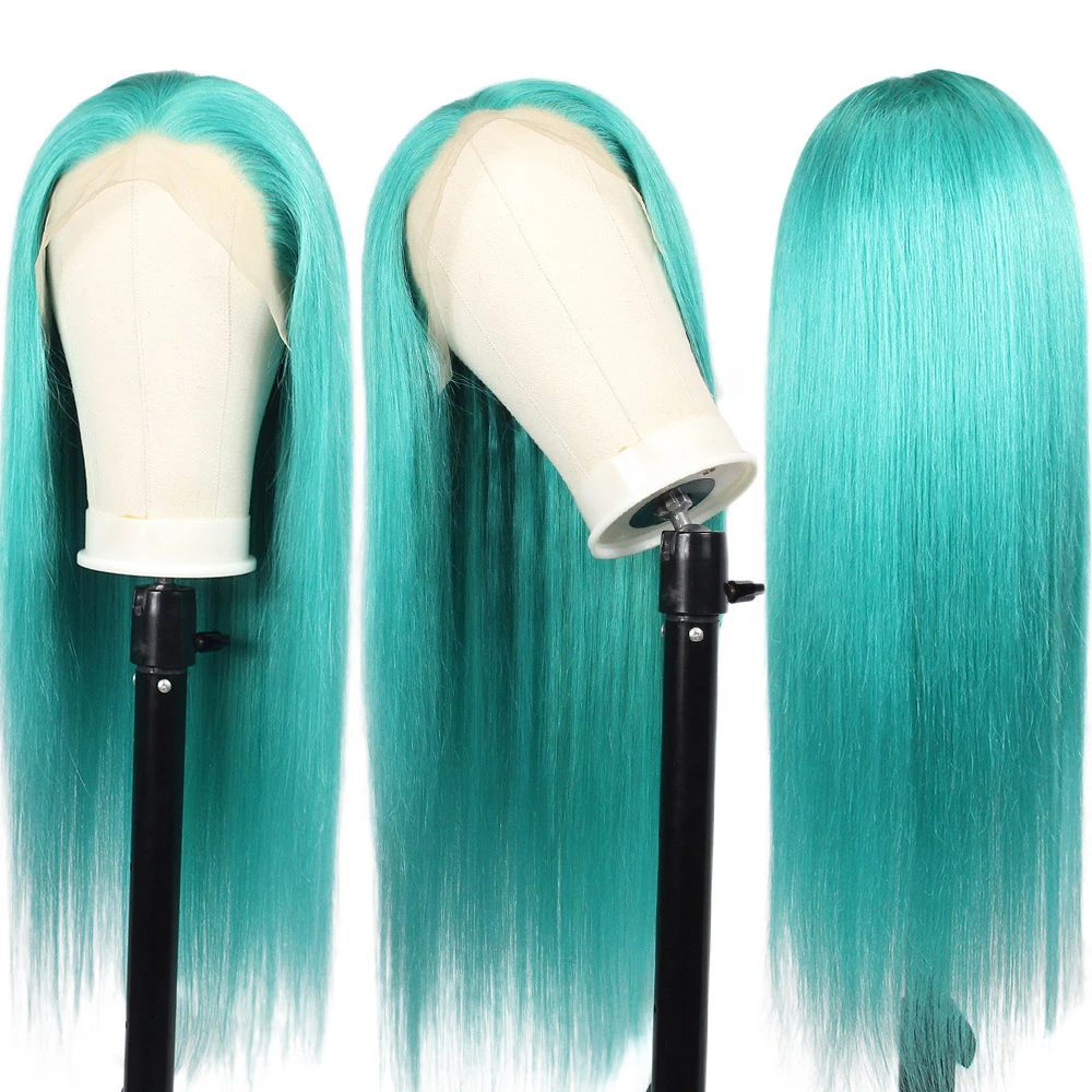 An application scenario or product detail of white blonde and turquoise wig - Image 14