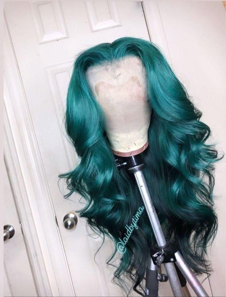 An application scenario or product detail of white blonde and turquoise wig - Image 19
