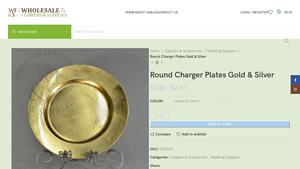 Wholesale Flowers & Supplies - Round Charger Plates Gold & Silver