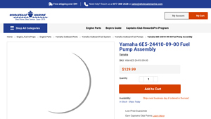 Yamaha - 6E5-24410-09-00 Fuel Pump Assembly