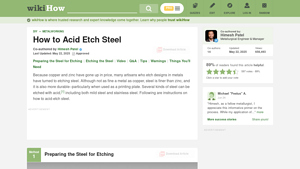 WikiHow - Acid Etching Steel Guide
