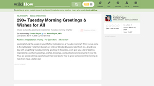 WikiHow - Tuesday Morning Greetings & Quotes