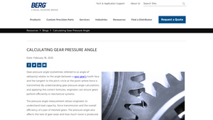 WM Berg - Gear Pressure Angle Guide