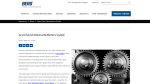 WM Berg - Spur Gear Measurement Guide