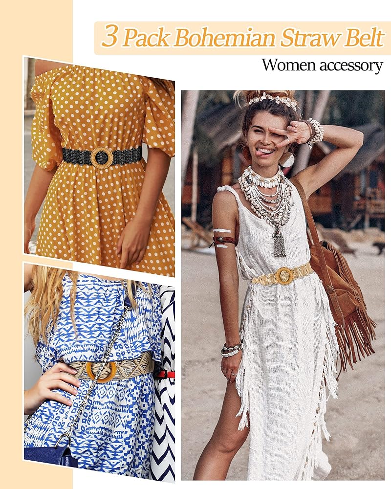 An application scenario or product detail of women's bohemian belts for dresses - Image 2