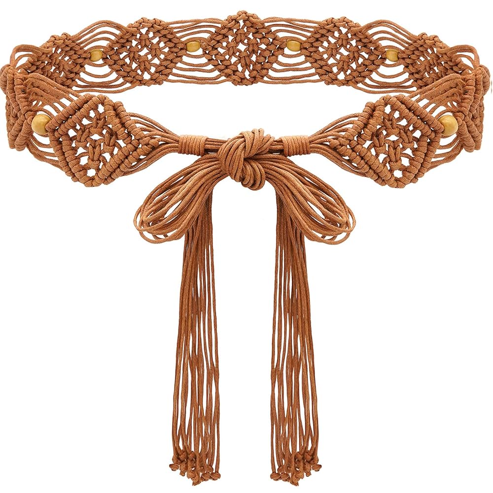 An application scenario or product detail of women's bohemian belts for dresses - Image 5
