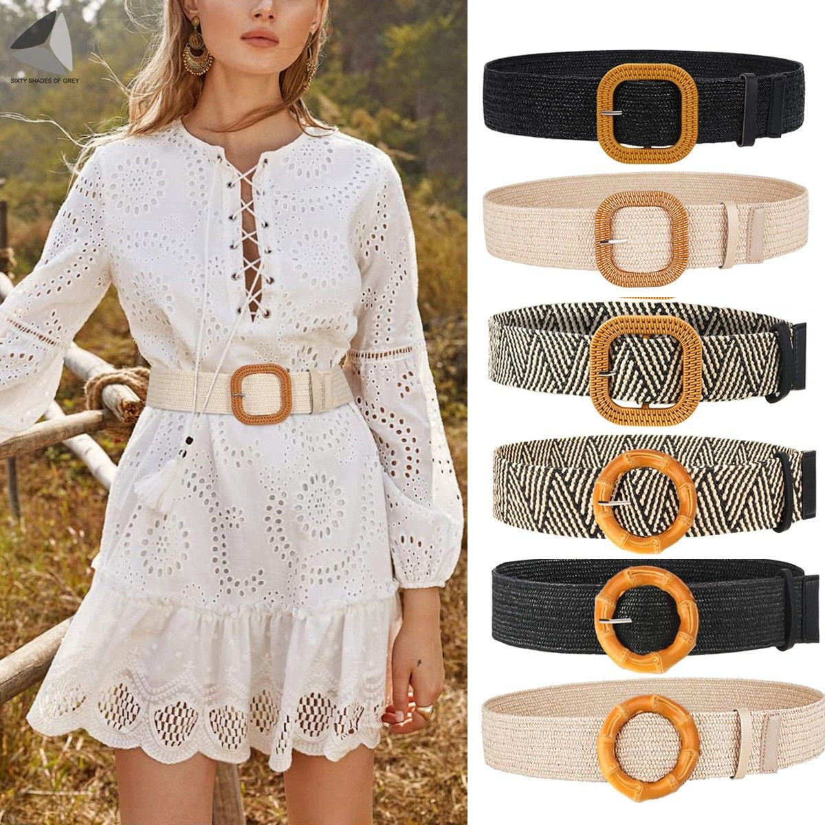 An application scenario or product detail of women's bohemian belts for dresses - Image 23