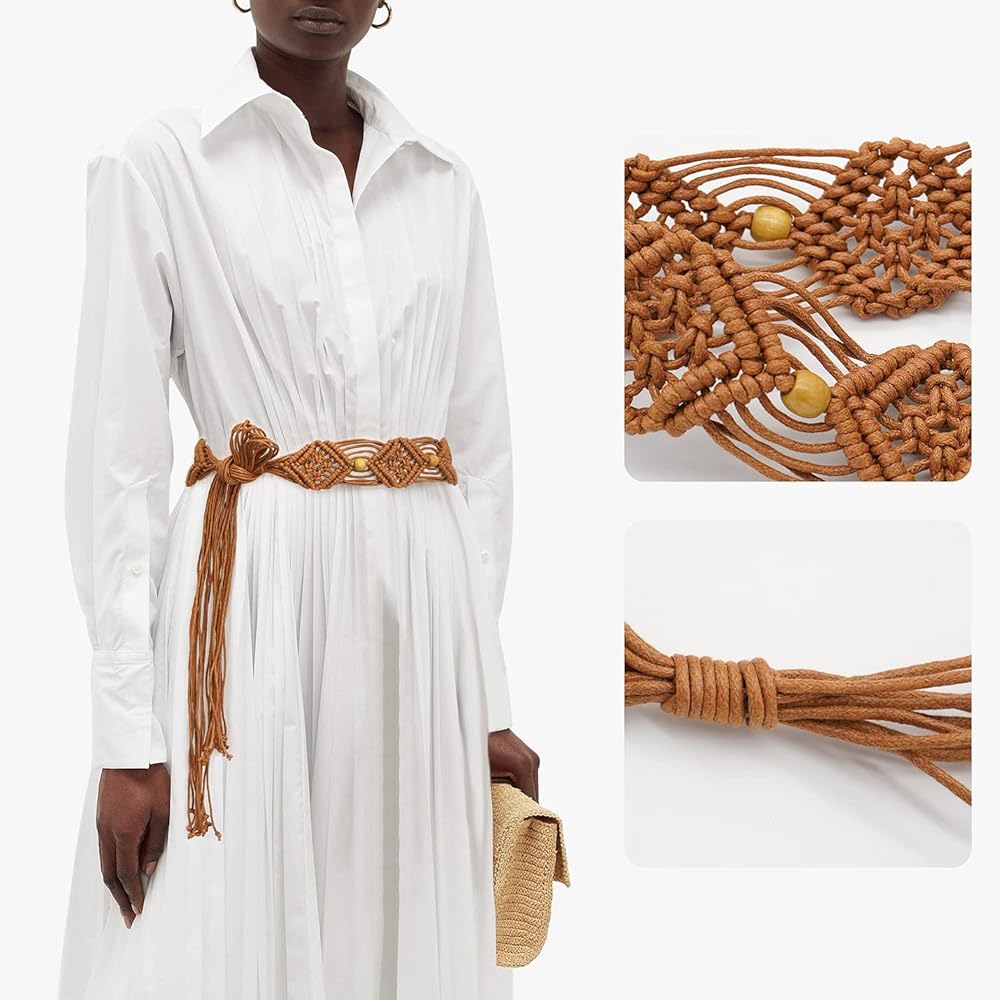 An application scenario or product detail of women's bohemian belts for dresses - Image 24
