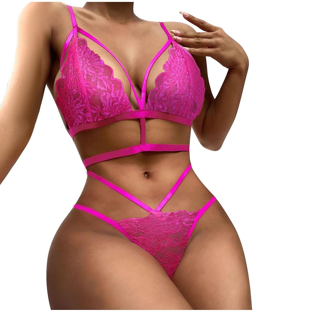 An application scenario or product detail of women's dark pink lingerie for valentine's day - Image 4