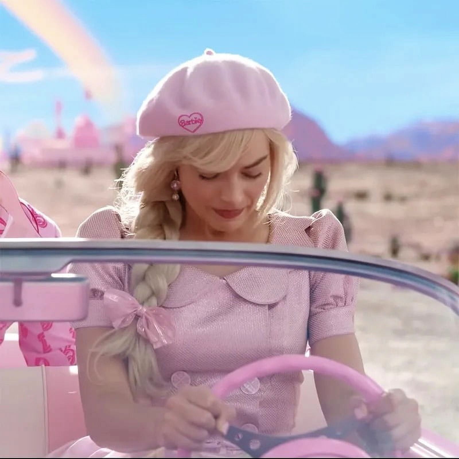 An application scenario or product detail of women's light pink beret - Image 1