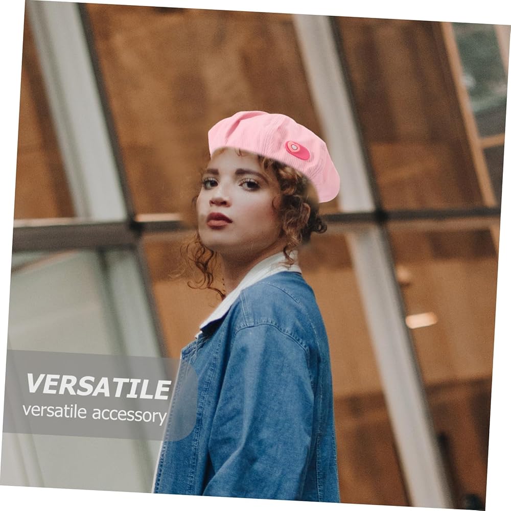 An application scenario or product detail of women's light pink beret - Image 14