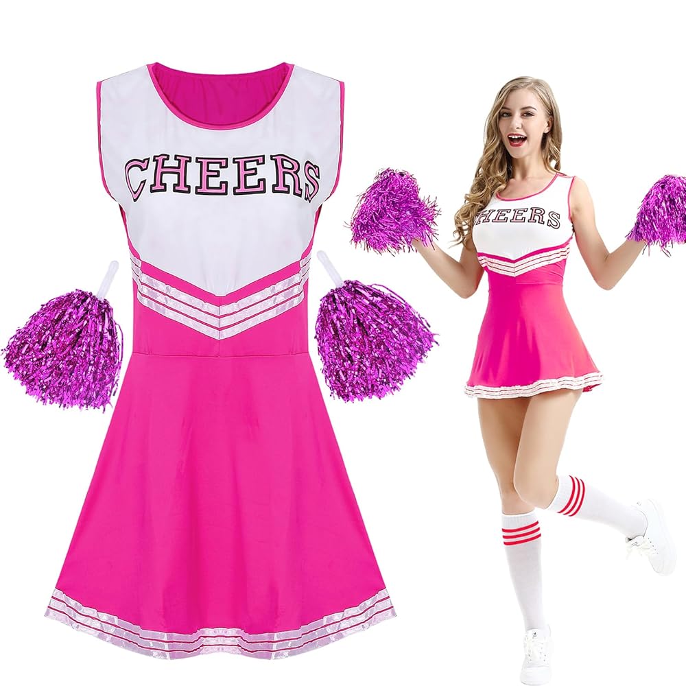 An application scenario or product detail of women's light pink cheerleader outfit - Image 7
