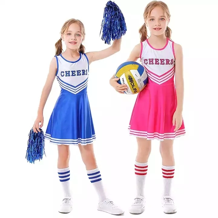 An application scenario or product detail of women's light pink cheerleader outfit - Image 20